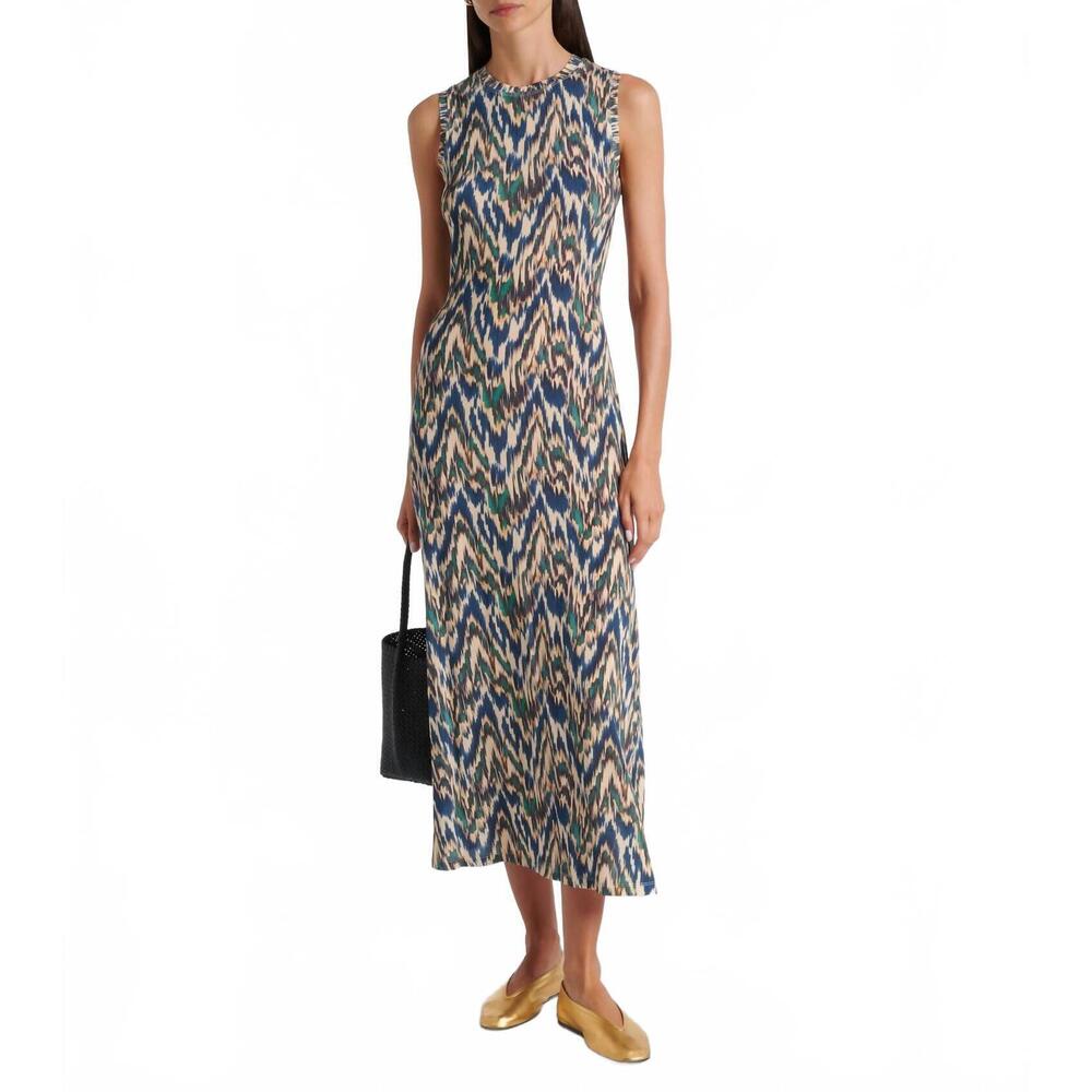 NEW ULLA JOHNSON orla sleeveless midi dress in riverslate